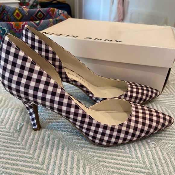gingham kitten heels